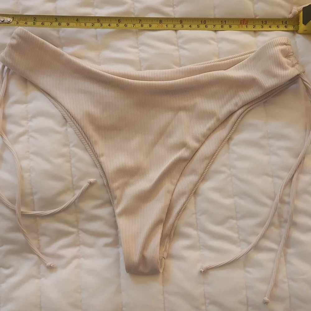 SHEIN Cream Ribbed Bikini Set - Picture 2 of 3